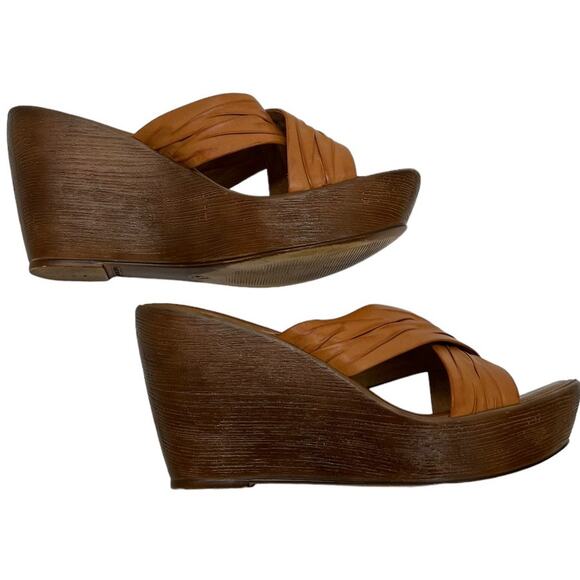 ITALIAN SHOEMAKERS Criss Cross Wedge Sandal SZ 10 - Picture 8 of 10